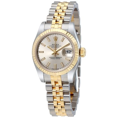 rolex gold silver ladies